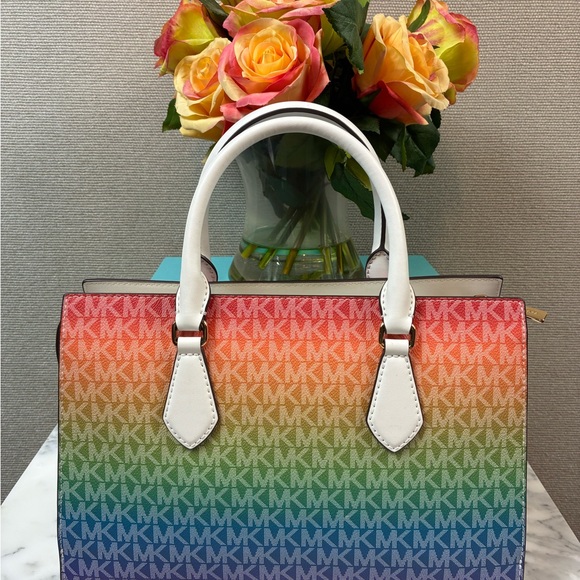 NWT Michael Kors Rainbow Pride Medium Sheila Satchel Bag - MSRP $558 - Picture 4 of 10